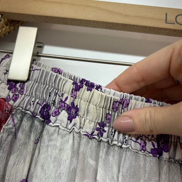 Vintage Sacred Threads Boho Mixed Flower Floral Print Pull On Pants Medium - Picture 8 of 8